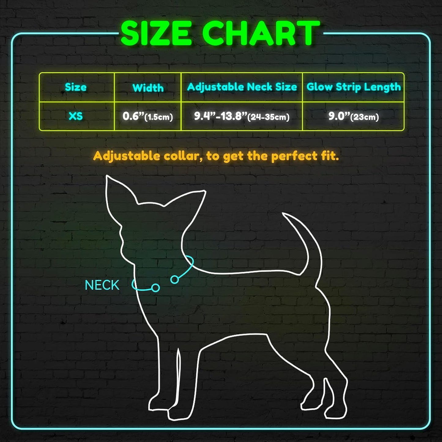 Light up Dog Collar for Small Dogs & Cats (Pink, XS) | Glow in the Dark Reflective Type- C Rechargeable Adjustable Flashing Illuminous Safety Dog Lights for Night Walking