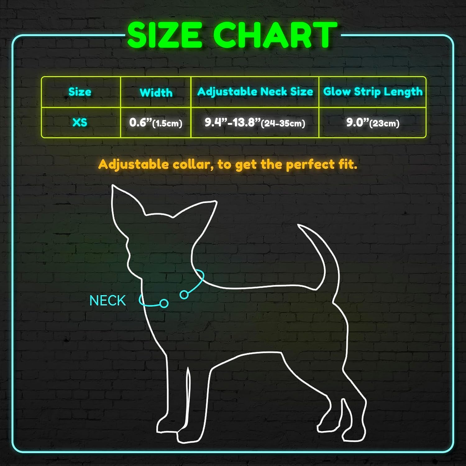 Light up Dog Collar for Small Dogs & Cats (Pink, XS) | Glow in the Dark Reflective Type- C Rechargeable Adjustable Flashing Illuminous Safety Dog Lights for Night Walking