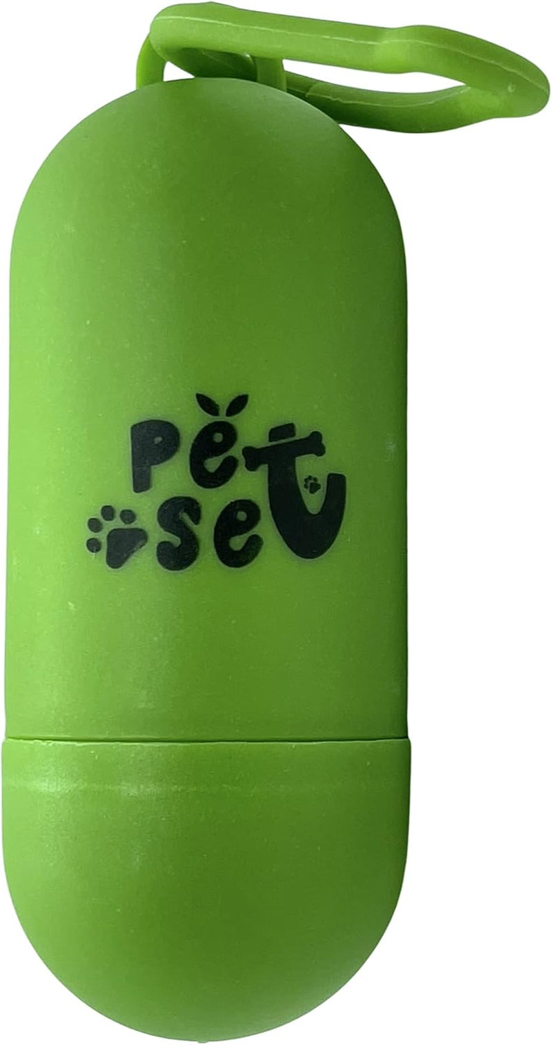 by Stacy Talan Plastic Dispenser for Dog Waste Poop Bags with Leash Clip (Black) (Green)